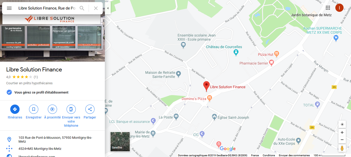 plan d'accès agence de Montigny les Metz